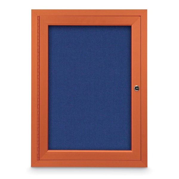 Slim Enclosed Corkboard, 11"x13-1/2", Bronze Alum Frame/Medium Grey